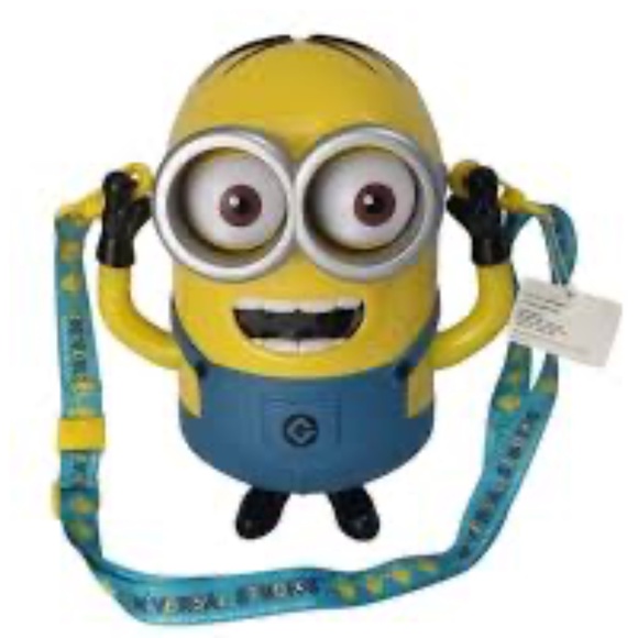 2015 Universal Studios Minion Bob Popcorn Bucket & Strap Despicable Me - Picture 1 of 6
